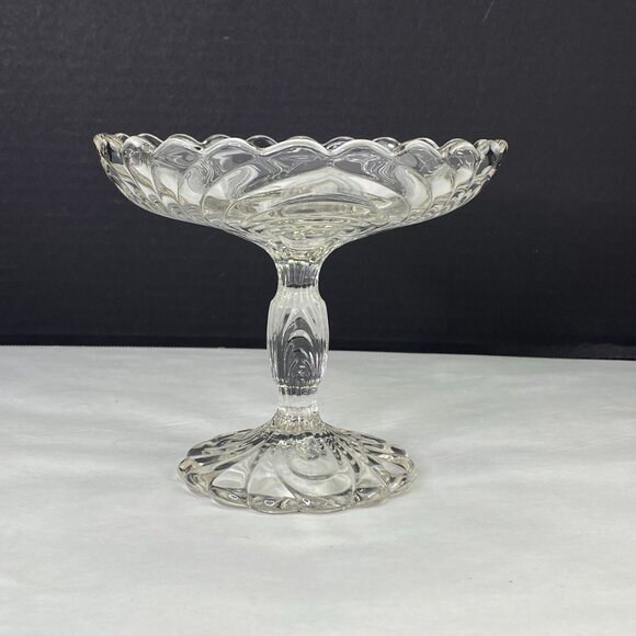 Vintage Cambridge Caprice Clear Glass Pedestal Compote Dish - Picture 3 of 9
